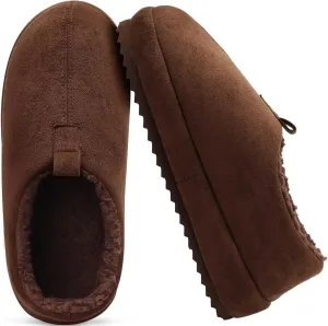 COFACE Men's Clog Slippers Cozy Thick Cushion Memory Foam Indoor Outdoor Lightweight Warm Sherpa Lining House Shoes For Man With Arch Support Rubber Hard Sole