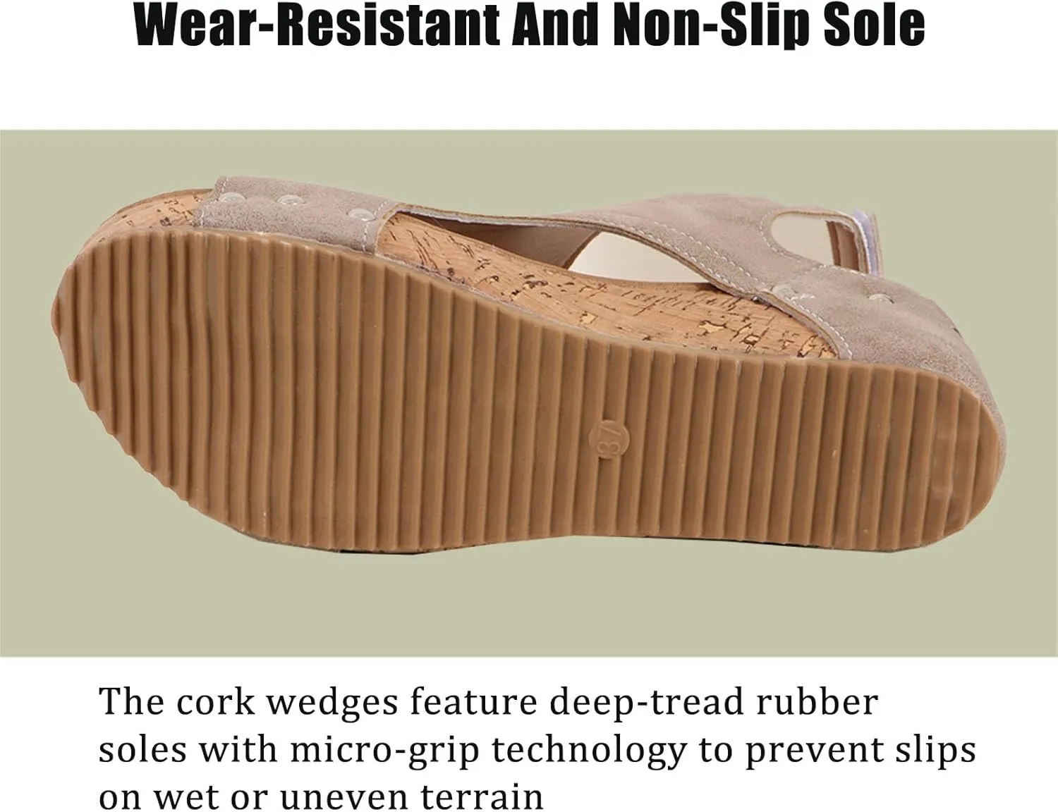 Cork Wedges & Platform Slides, Womens Comfy Wedge Orthopedic Sandals Summer Platform Cork Wedges
