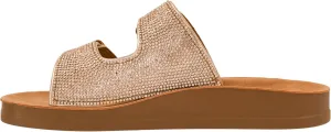 Corkys Footwear Let's Be Real Sandals - Featuring Two Adjustable Straps, A Rhinestone Covered Upper, Easy on and Off, and Comfy Insoles For All Day Wear