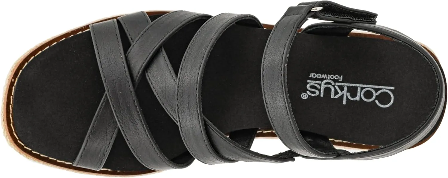 Corkys Footwear Women's All Nighter 3-Inch Wedge - Features A Jute-wrapped Heel, An Elegant Strappy Upper, And Memory Foam EVA Insoles For All Day Comfort