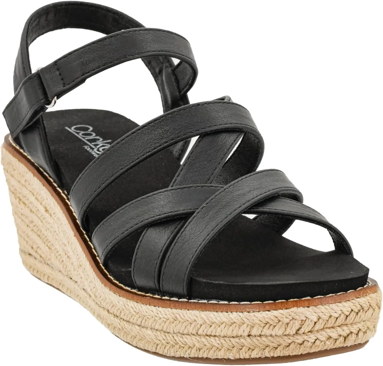 Corkys Footwear Women's All Nighter 3-Inch Wedge - Features A Jute-wrapped Heel, An Elegant Strappy Upper, And Memory Foam EVA Insoles For All Day Comfort