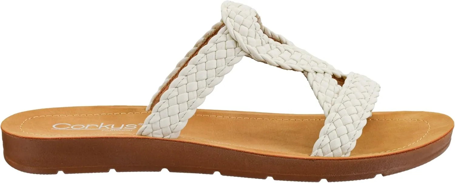 Corkys Footwear Womens All Tangled Up Sandals - With Flexible Comfortable Soles, Woven Straps, And A Chic Keyhole Design - Chic and Stylish Summer Sandals