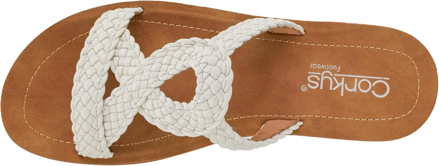 Corkys Footwear Womens All Tangled Up Sandals - With Flexible Comfortable Soles, Woven Straps, And A Chic Keyhole Design - Chic and Stylish Summer Sandals