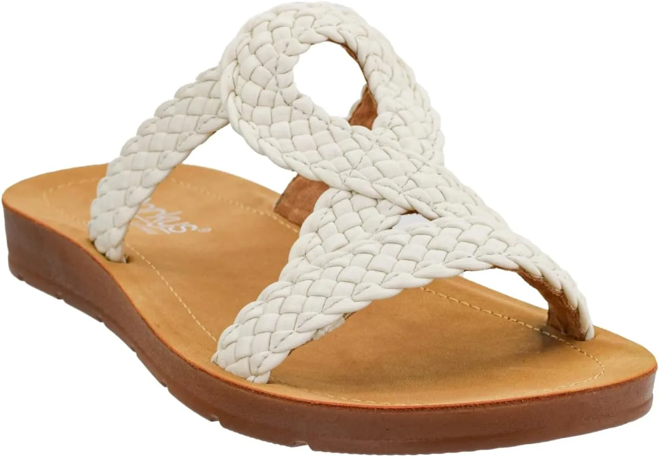 Corkys Footwear Womens All Tangled Up Sandals - With Flexible Comfortable Soles, Woven Straps, And A Chic Keyhole Design - Chic and Stylish Summer Sandals
