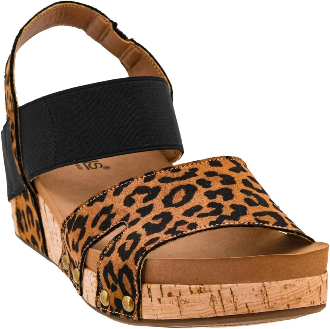 Corkys Footwear Women's Better With Time 2-Inch Wedge - Timeless Wide Toe Strap With Cut Outs, Elastic Gore Strap Around Ankle, And EVA Insoles For All-Day Comfort