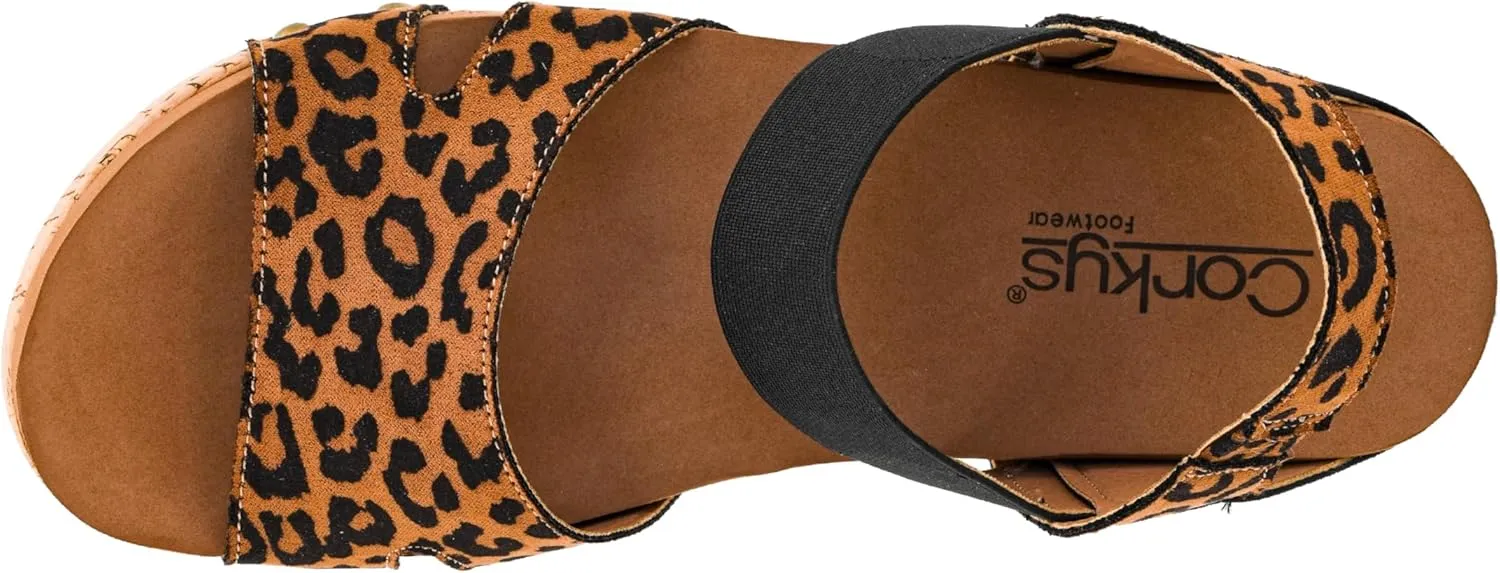 Corkys Footwear Women's Better With Time 2-Inch Wedge - Timeless Wide Toe Strap With Cut Outs, Elastic Gore Strap Around Ankle, And EVA Insoles For All-Day Comfort