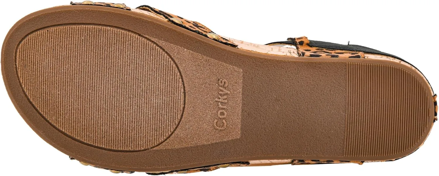 Corkys Footwear Women's Better With Time 2-Inch Wedge - Timeless Wide Toe Strap With Cut Outs, Elastic Gore Strap Around Ankle, And EVA Insoles For All-Day Comfort