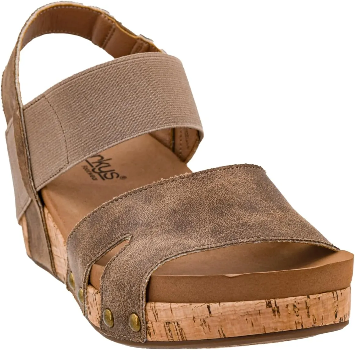 Corkys Footwear Women's Better With Time 2-Inch Wedge - Timeless Wide Toe Strap With Cut Outs, Elastic Gore Strap Around Ankle, And EVA Insoles For All-Day Comfort