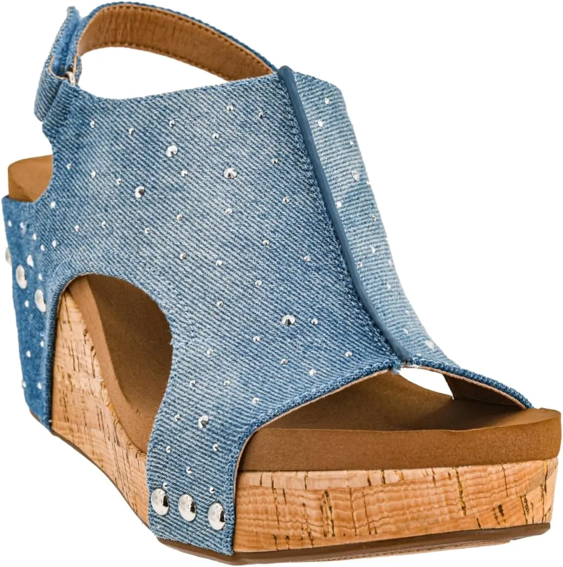 Corkys Footwear Womens Carley Wedges, Featuring Corkys EVA Foam Cushioned Insoles, A 2.5 Inch Heel, Lightweight For All Day Wear, And Hook And Loop Closure