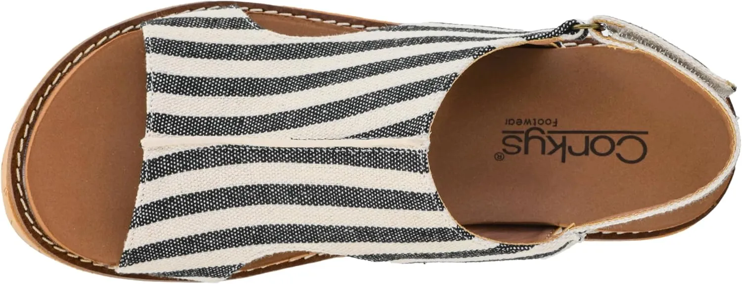 Corkys Footwear Womens Carley Wedges, Featuring Corkys EVA Foam Cushioned Insoles, A 2.5 Inch Heel, Lightweight For All Day Wear, And Hook And Loop Closure