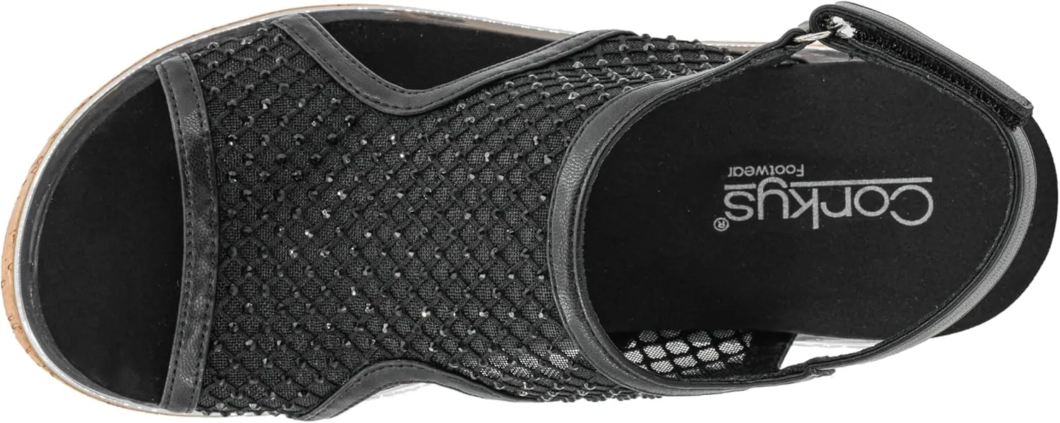 Corkys Footwear Womens Carley Wedges, Featuring Corkys EVA Foam Cushioned Insoles, A 2.5 Inch Heel, Lightweight For All Day Wear, And Hook And Loop Closure