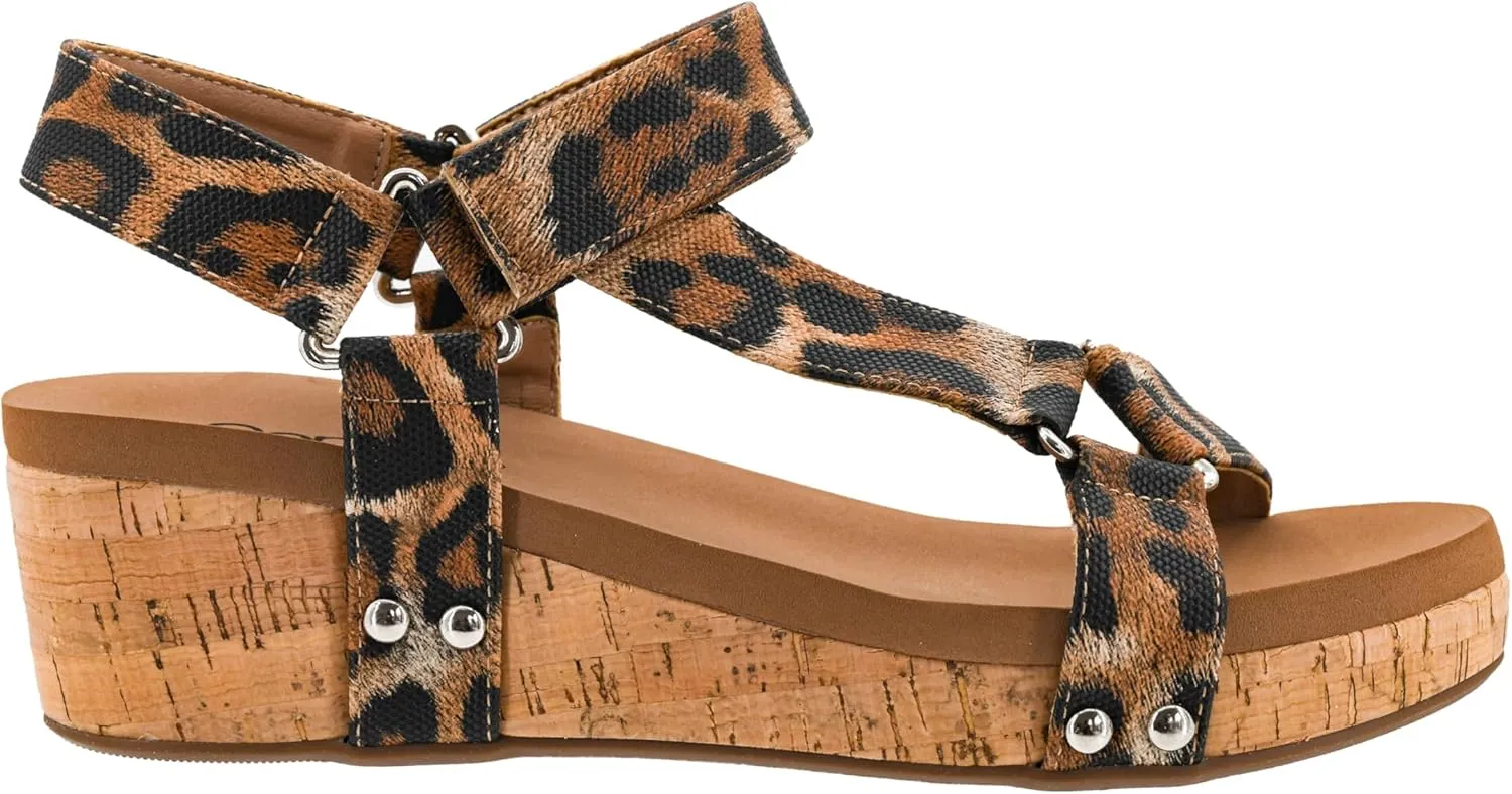 Corkys Footwear Women's Dont Tempt Me Strappy 2-Inch Wedge - Featuring Adjustable Comfort Straps, Soft Plush Cushioned Soles for Blissful Steps and All Day Wear