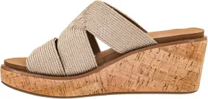 Corkys Footwear Women's Golden Hour Wedge Sandals with 2.5-Inch Heel - Comfort-Enhancing EVA Insoles, All-day wear, and Stylish Raffia Straps With Cutouts