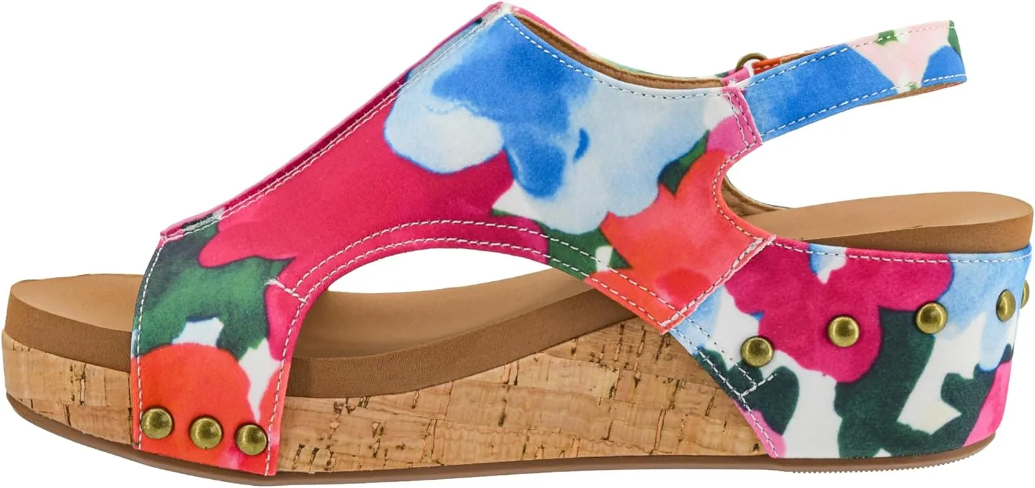 Corkys Footwear Women's Volta II Wedge Sandal - 2 Inch Cushioned Wedge, Hook & Loop Closure for Comfort & Style, Perfect for Casual & Dressy Outfits, All Day Wear