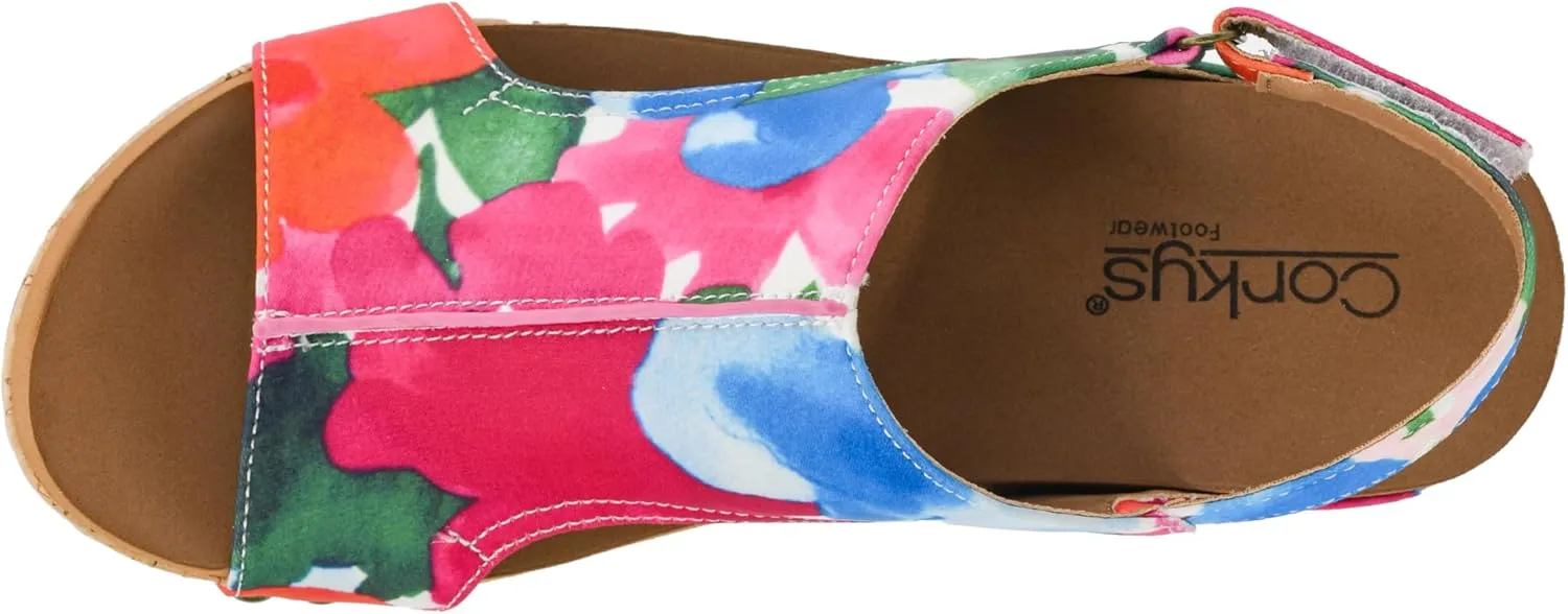 Corkys Footwear Women's Volta II Wedge Sandal - 2 Inch Cushioned Wedge, Hook & Loop Closure for Comfort & Style, Perfect for Casual & Dressy Outfits, All Day Wear