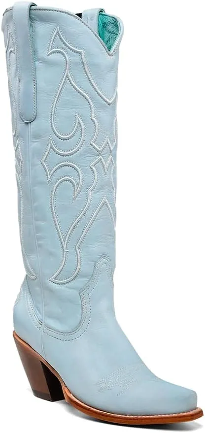 CORRAL LADIE'S BABY BLUE EMBROIDERY TALL TOP, LEATHER SOLE, COWHIDE LEATHER, URBAN BOOTS, Z5254