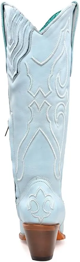 CORRAL LADIE'S BABY BLUE EMBROIDERY TALL TOP, LEATHER SOLE, COWHIDE LEATHER, URBAN BOOTS, Z5254