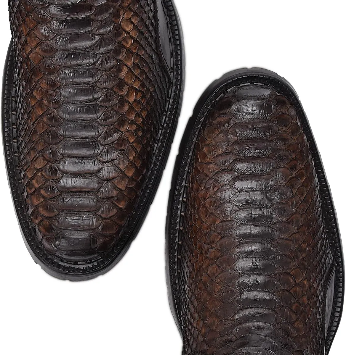 Cuadra Men's Boot in Genuine Python Leather Brown2T50PH