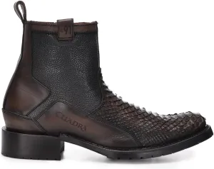Cuadra Men's Boot in Genuine Python Leather Brown2T50PH