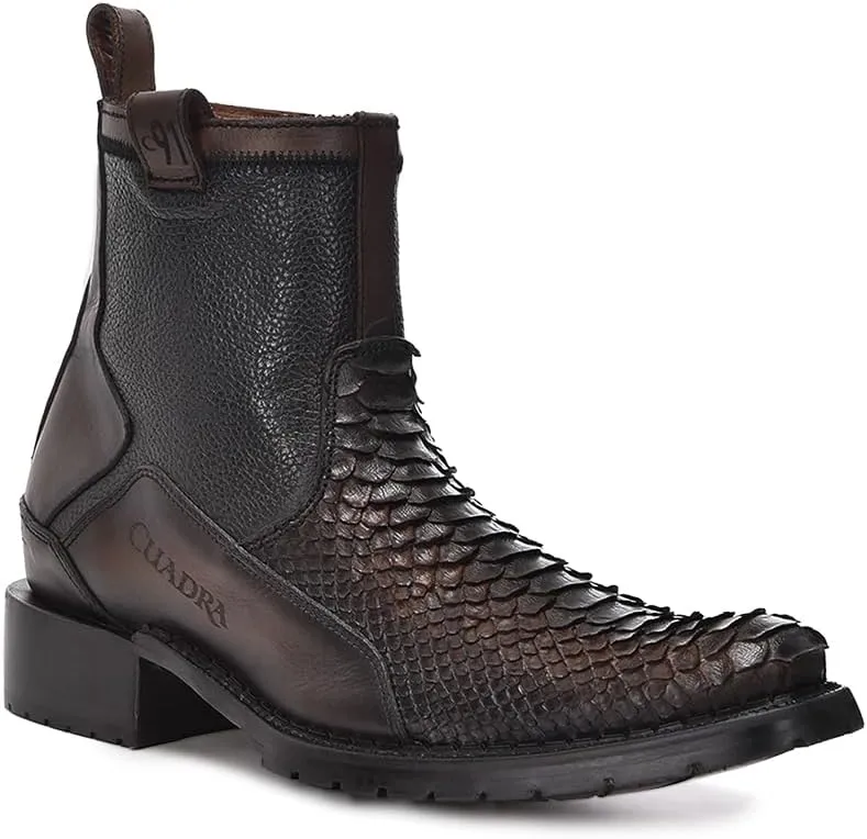 Cuadra Men's Boot in Genuine Python Leather Brown2T50PH