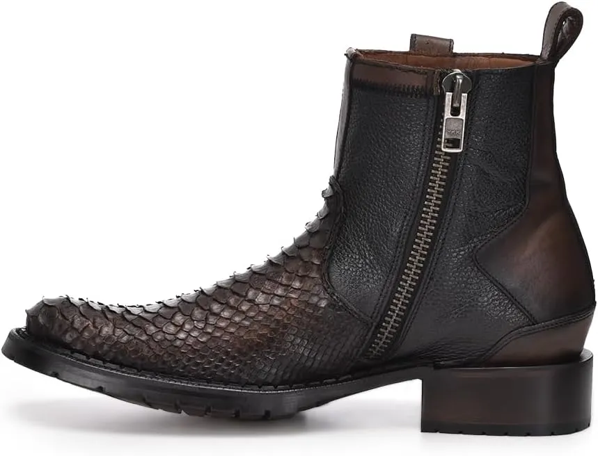 Cuadra Men's Boot in Genuine Python Leather Brown2T50PH