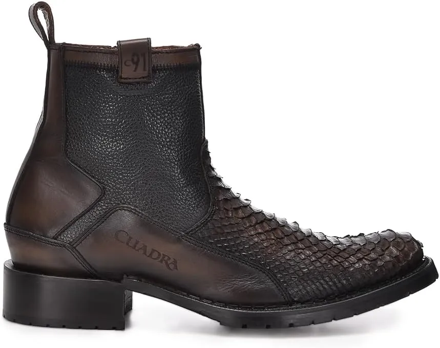 Cuadra Men's Boot in Genuine Python Leather Brown2T50PH