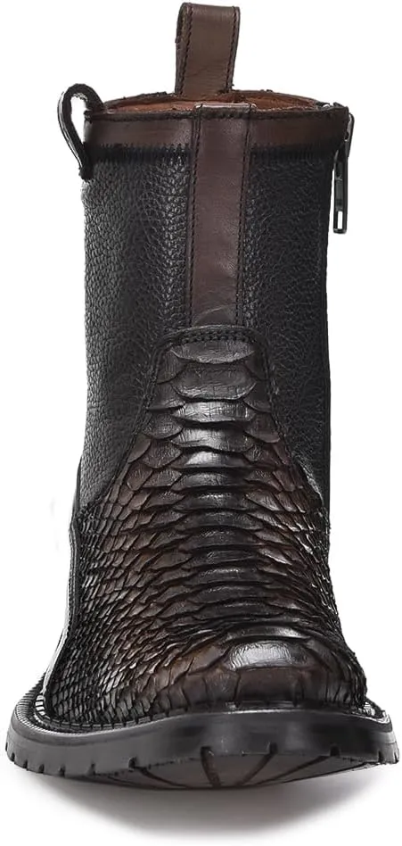 Cuadra Men's Boot in Genuine Python Leather Brown2T50PH