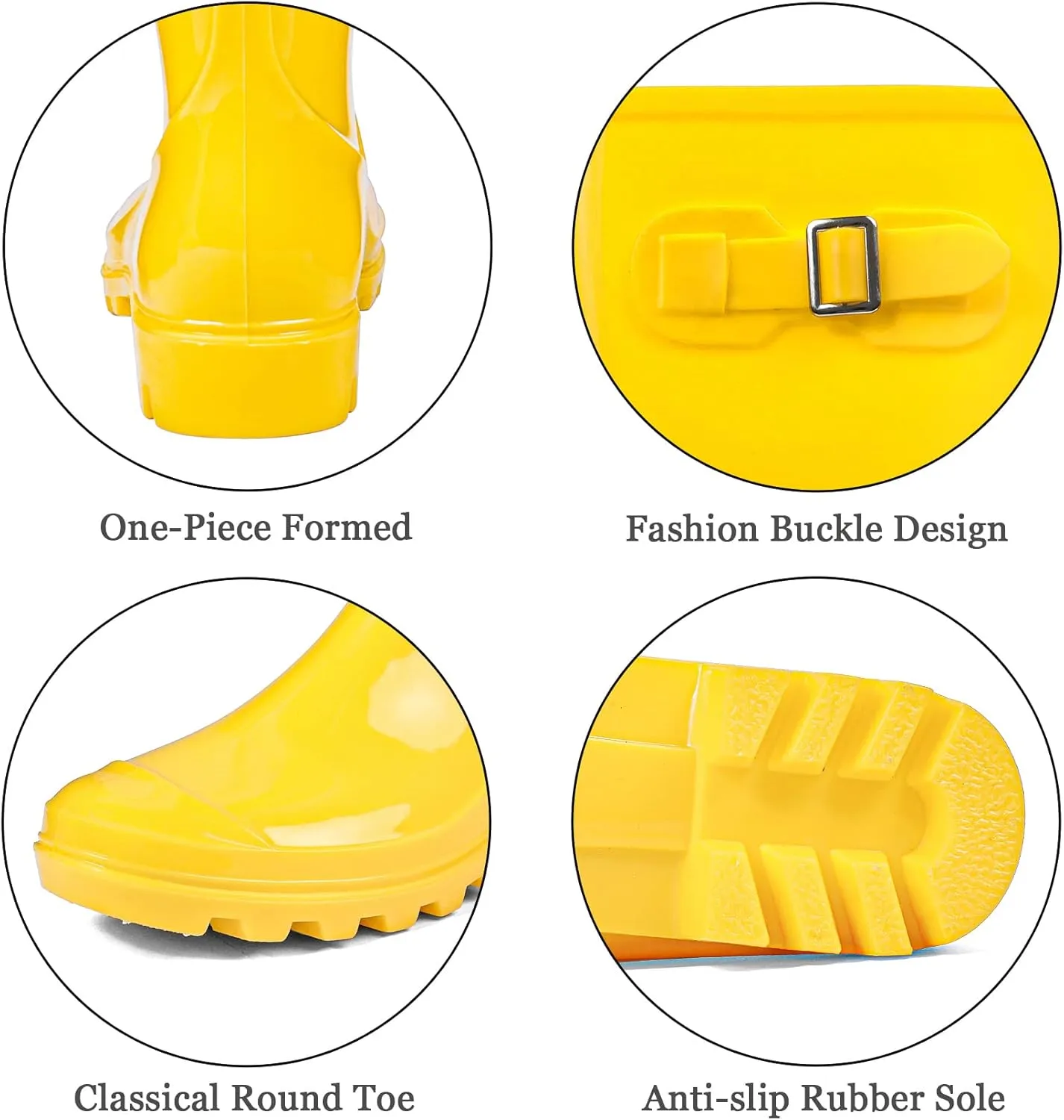 DKSUKO Women's Tall Rain Boots Garden Boots Waterproof Wellington Rubber Boots