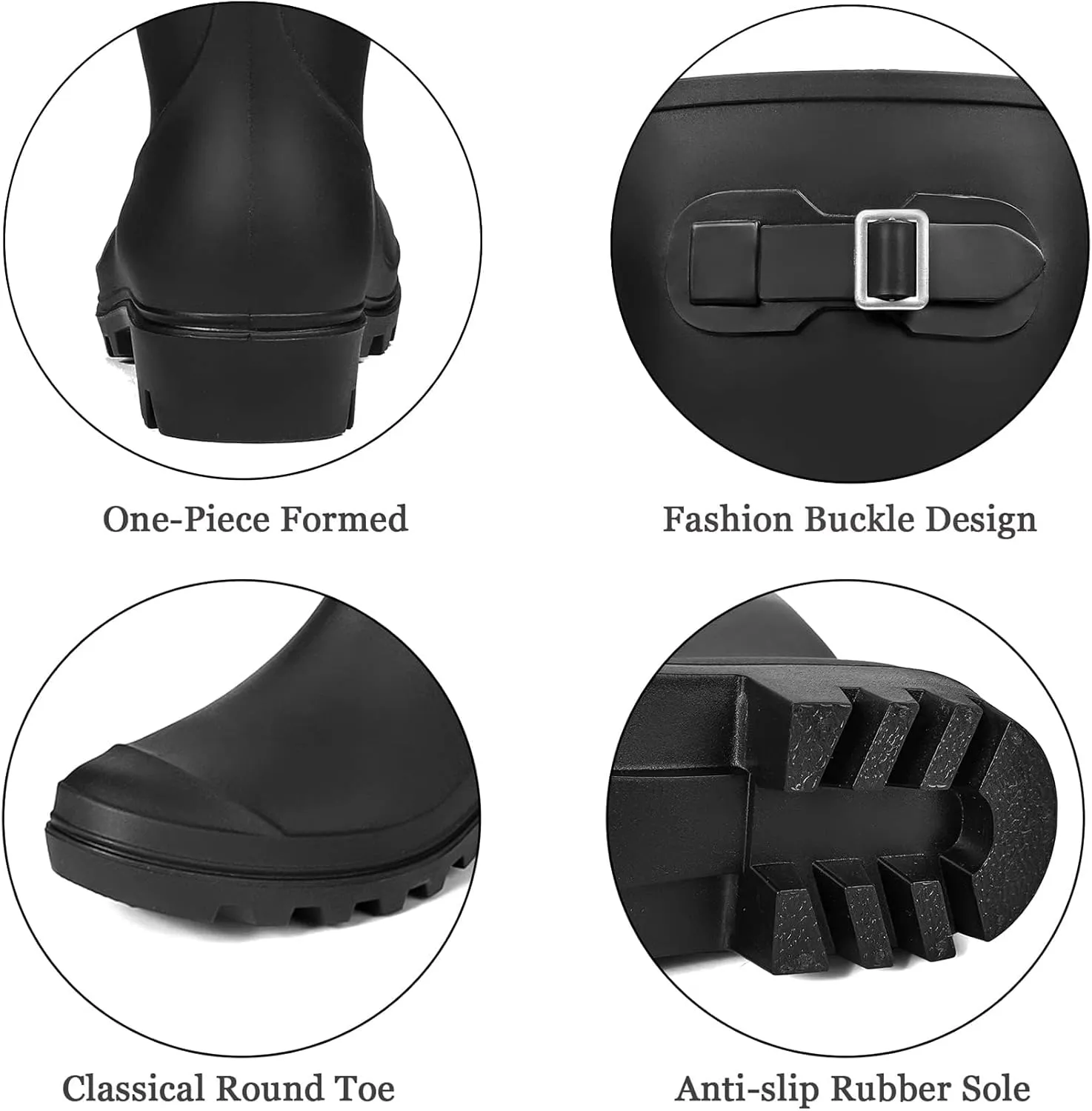 DKSUKO Women's Tall Rain Boots Garden Boots Waterproof Wellington Rubber Boots