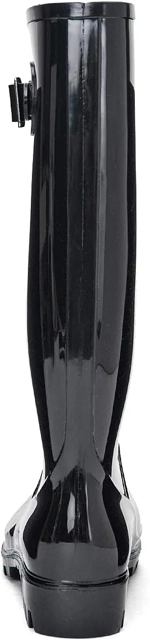 DKSUKO Women's Tall Rain Boots Garden Boots Waterproof Wellington Rubber Boots