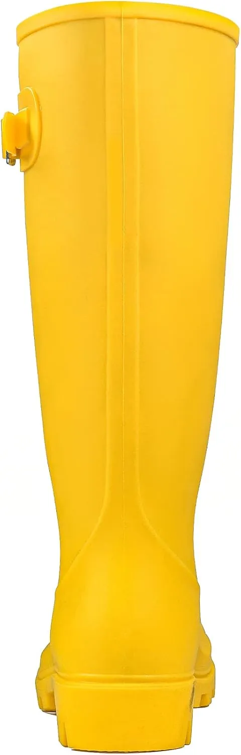 DKSUKO Women's Tall Rain Boots Garden Boots Waterproof Wellington Rubber Boots