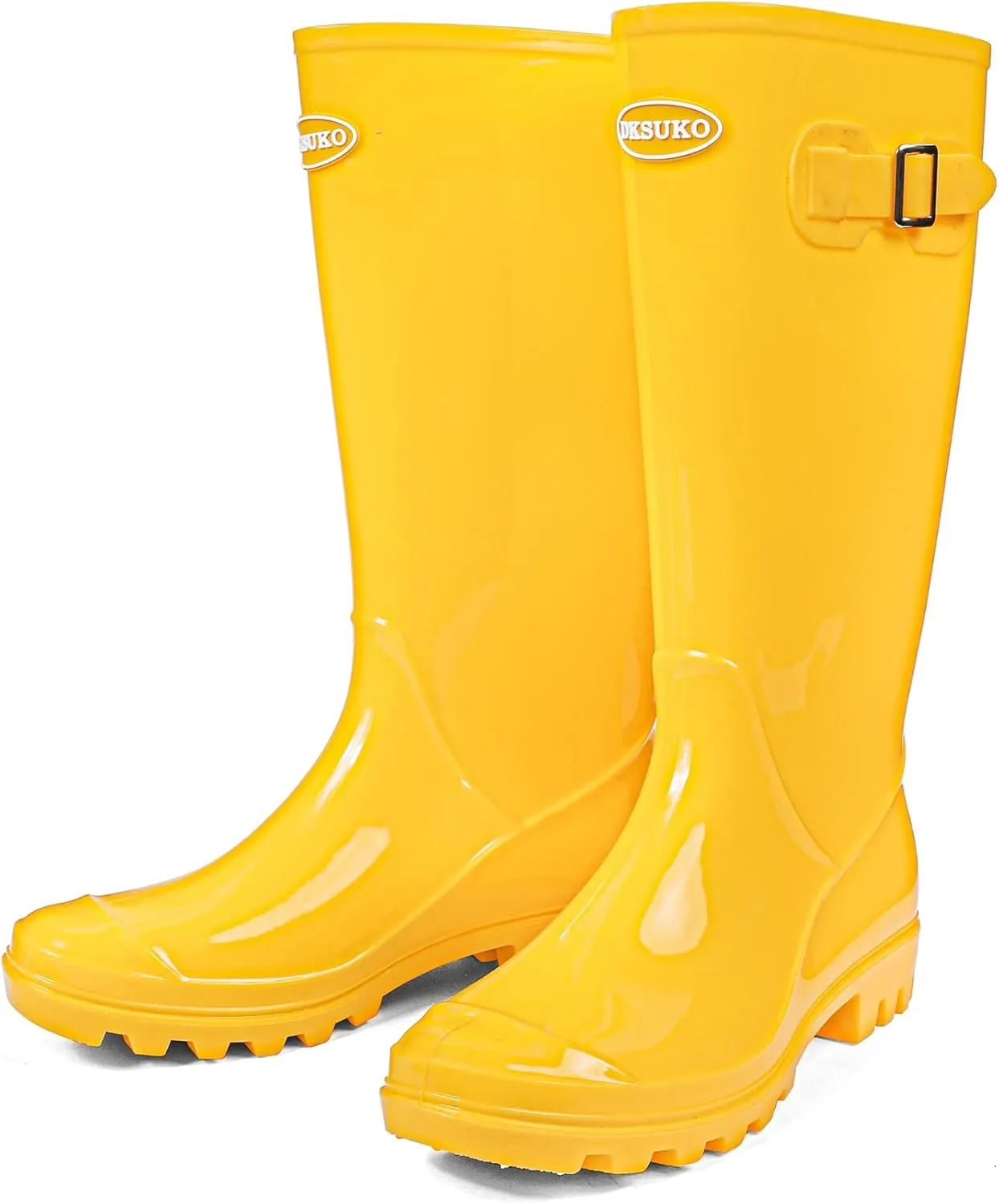DKSUKO Women's Tall Rain Boots Garden Boots Waterproof Wellington Rubber Boots