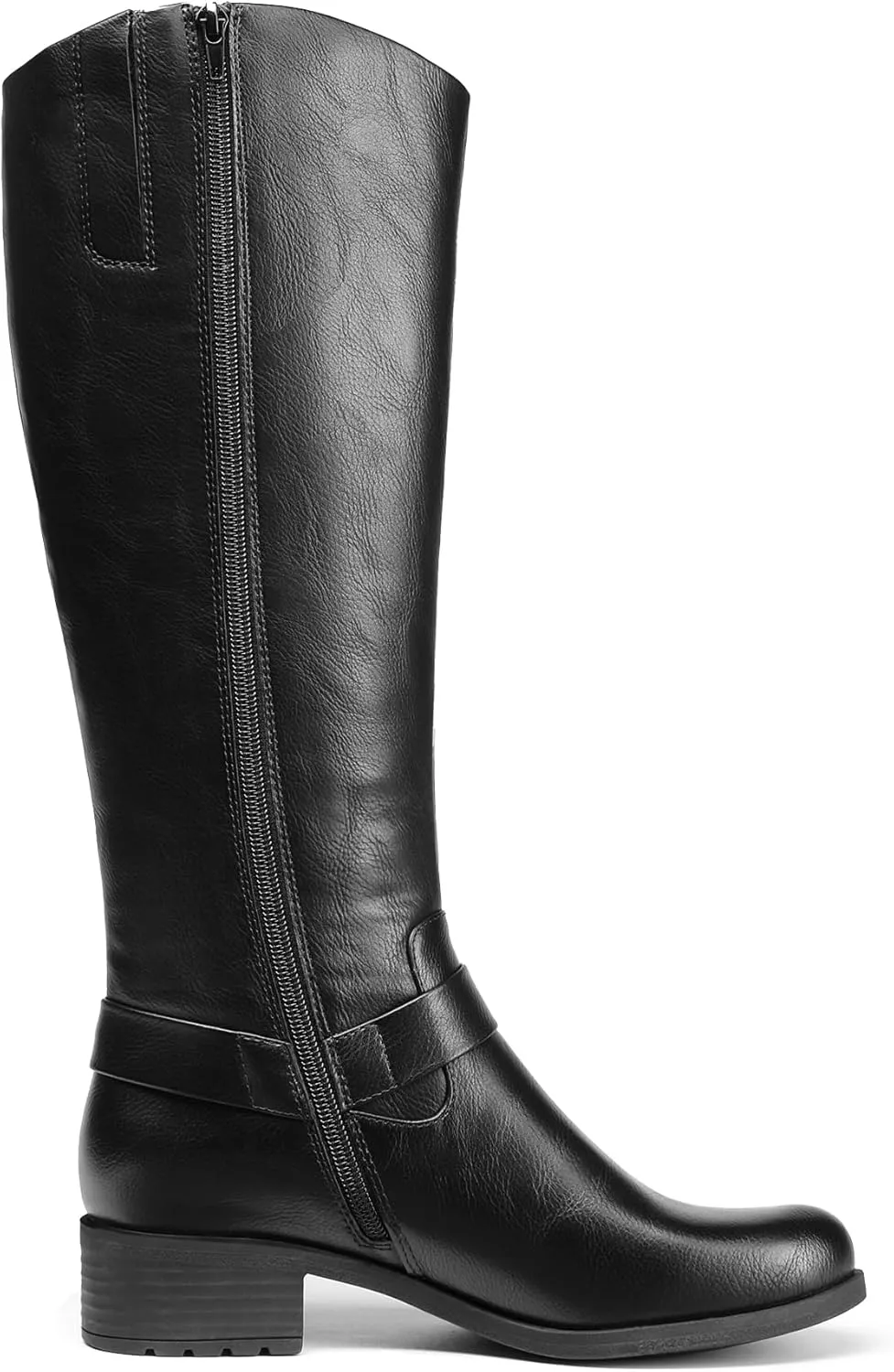 DREAM PAIRS Boots For Women Knee High, Comfortable Pull On Side Zipper Buckle Riding Boots
