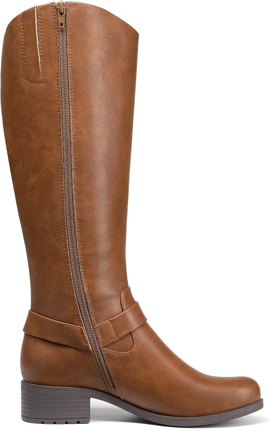 DREAM PAIRS Boots For Women Knee High, Comfortable Pull On Side Zipper Buckle Riding Boots