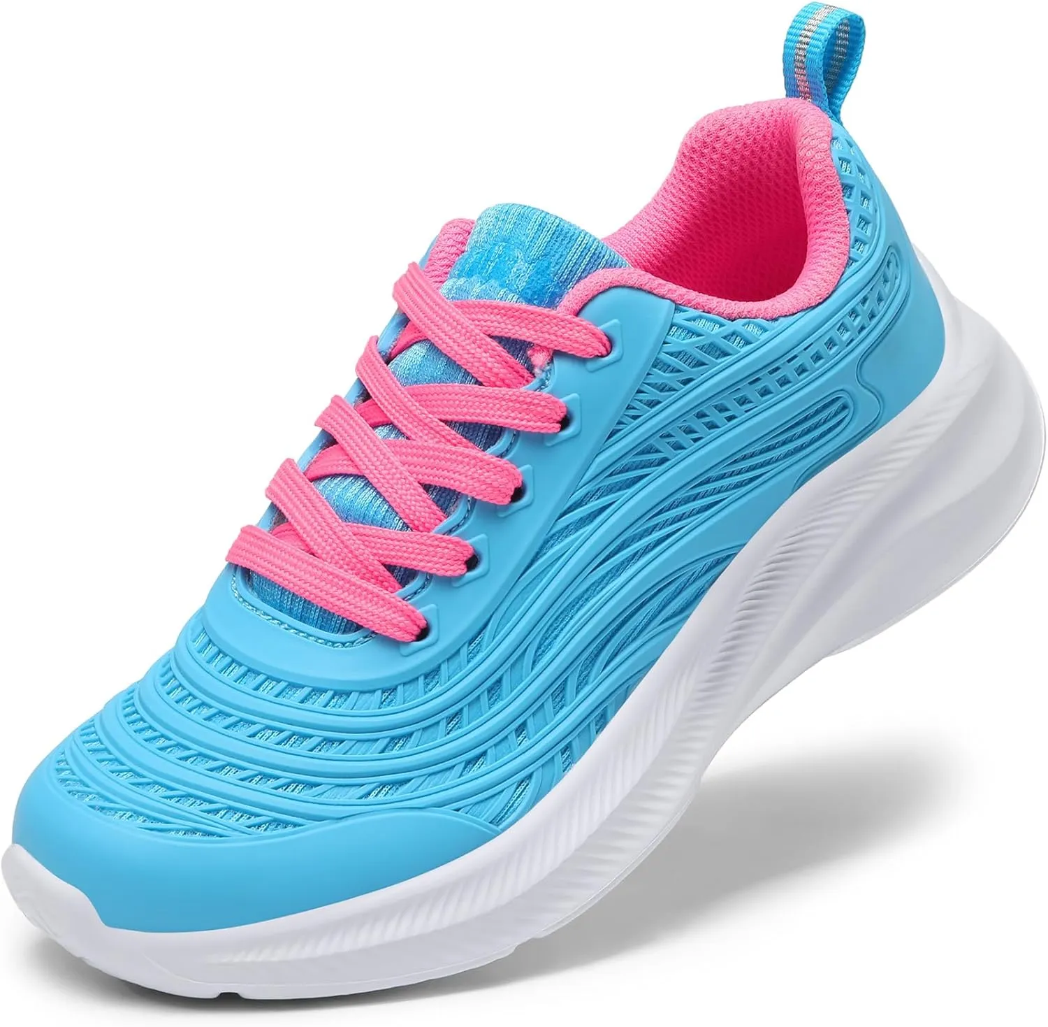 DREAM PAIRS Girls Boys Shoes Kids Tennis Sparkle Glitter Lace up Athletic Running Sneakers