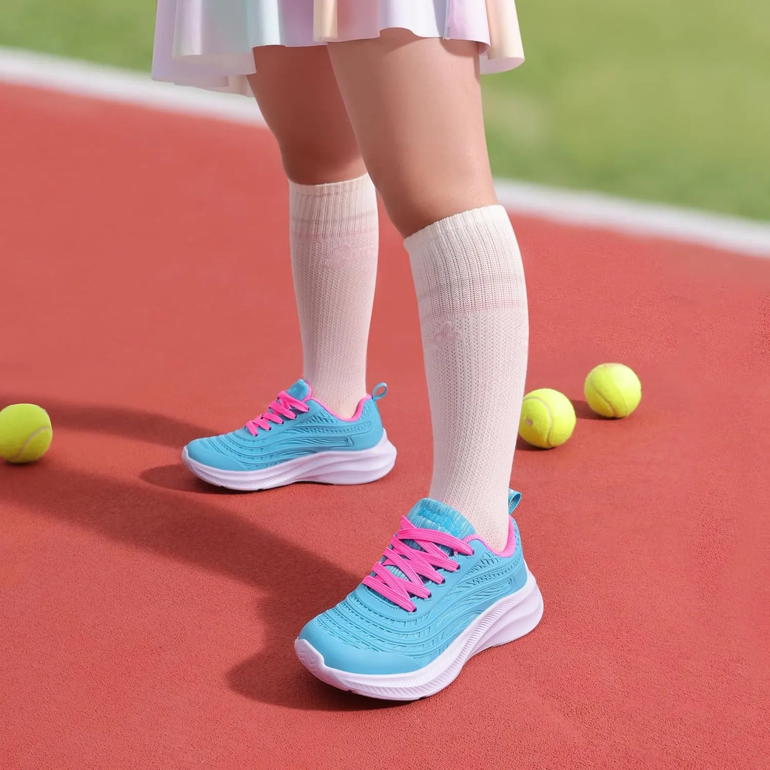 DREAM PAIRS Girls Boys Shoes Kids Tennis Sparkle Glitter Lace up Athletic Running Sneakers