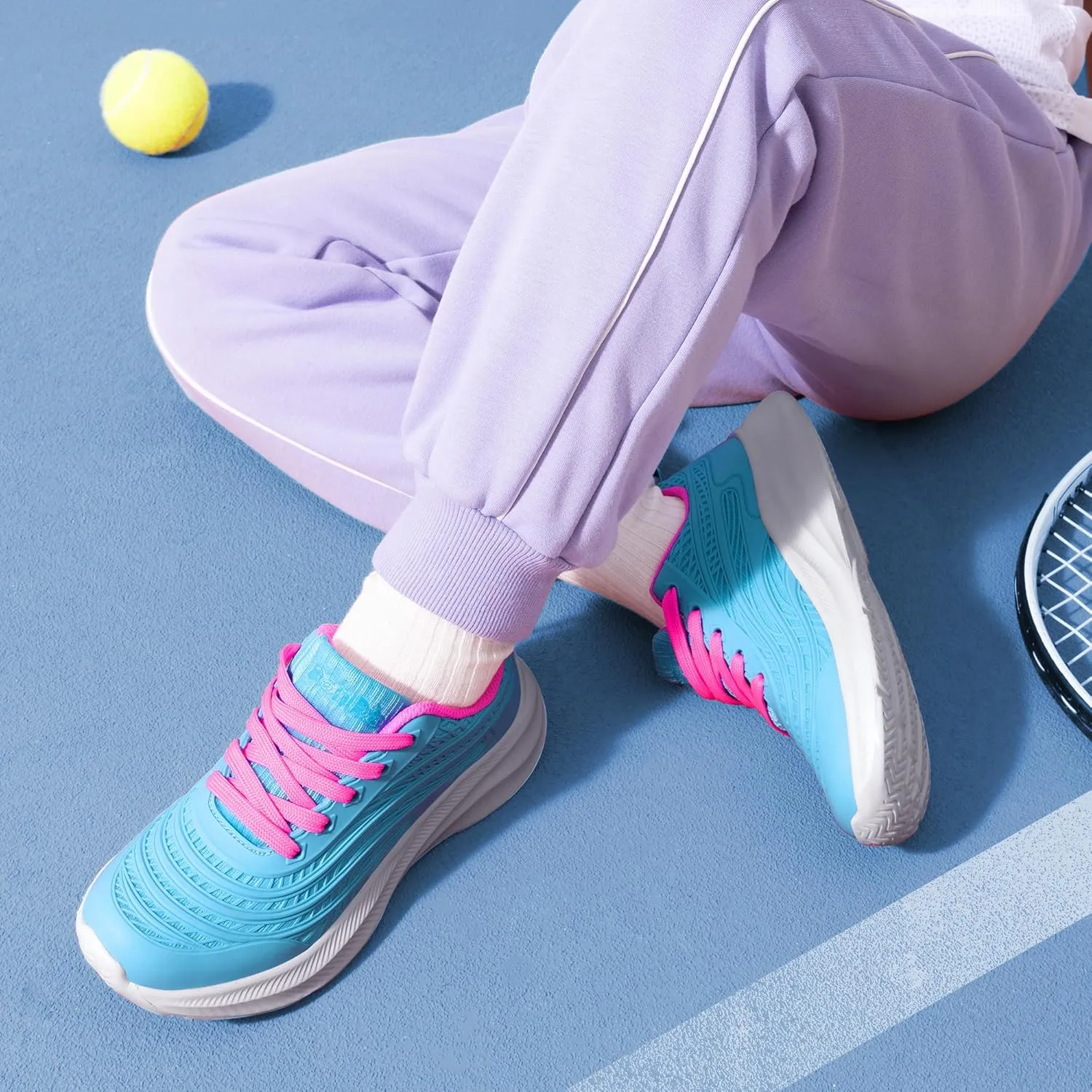 DREAM PAIRS Girls Boys Shoes Kids Tennis Sparkle Glitter Lace up Athletic Running Sneakers