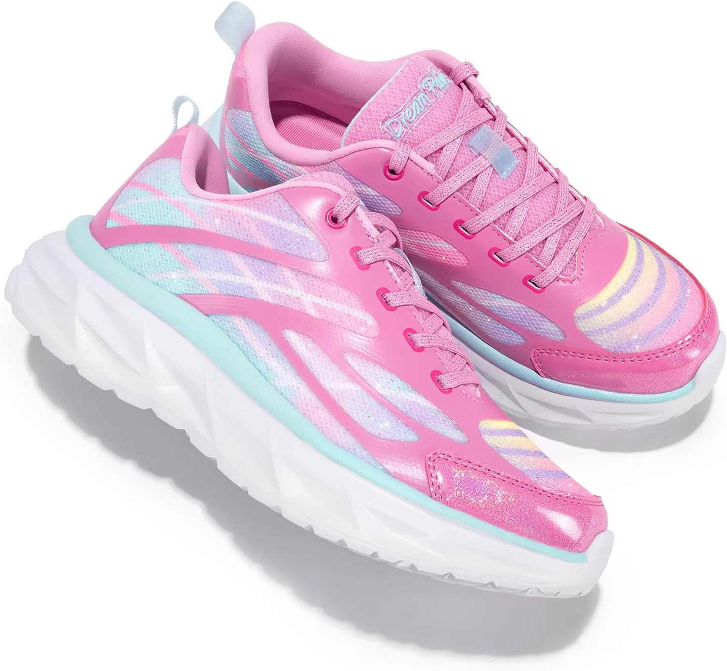 DREAM PAIRS Girls Shoes Sneakers Kids Tennis Shoes Lightweight Lace Up Running Casual Walking Shoes