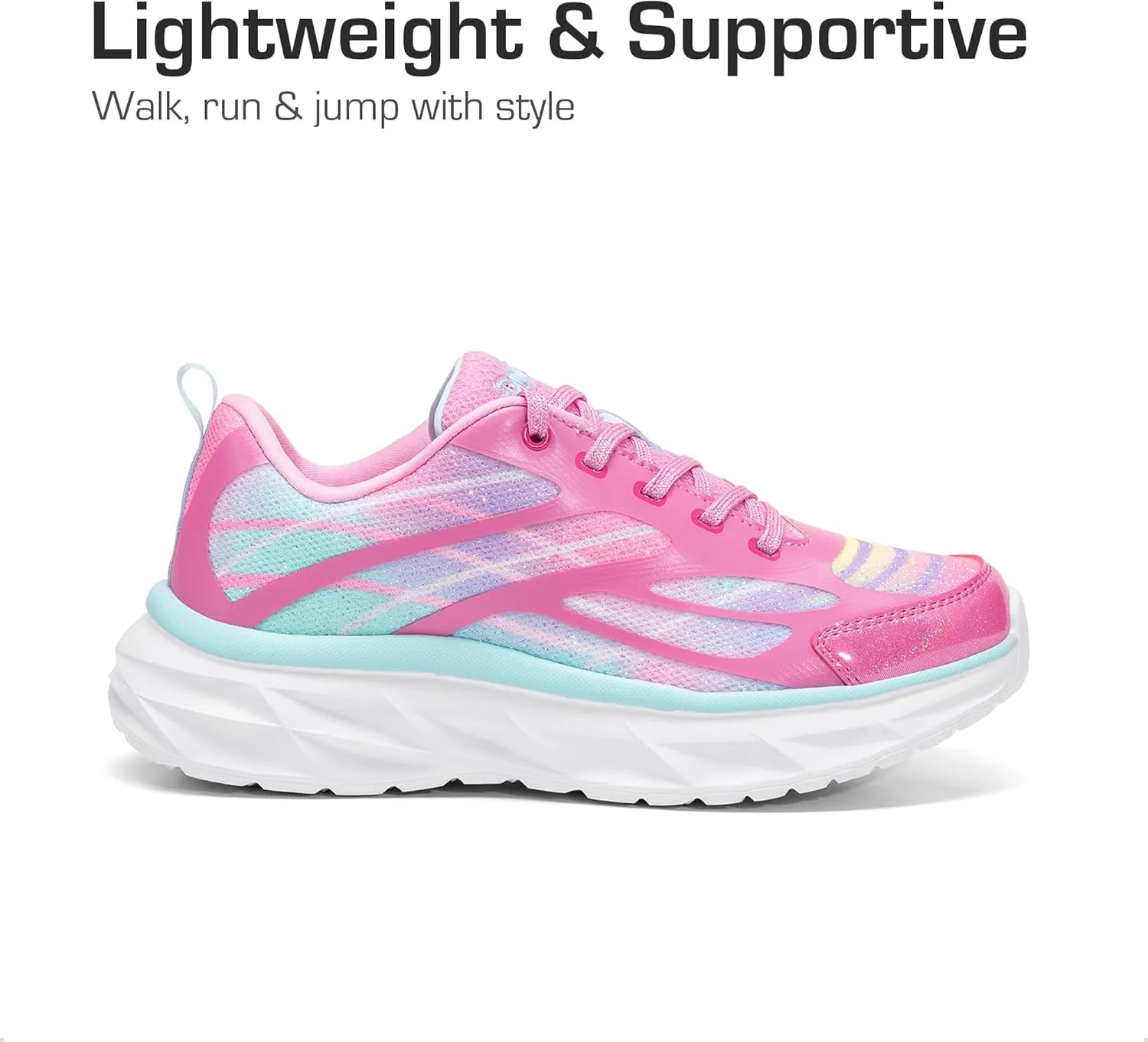 DREAM PAIRS Girls Shoes Sneakers Kids Tennis Shoes Lightweight Lace Up Running Casual Walking Shoes