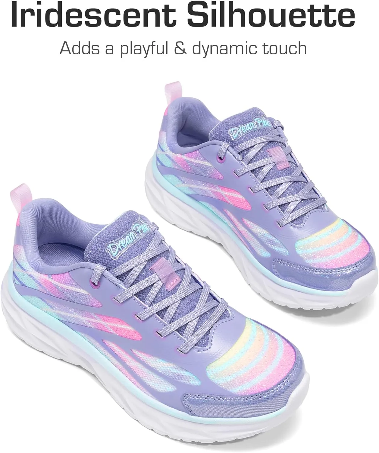 DREAM PAIRS Girls Shoes Sneakers Kids Tennis Shoes Lightweight Lace Up Running Casual Walking Shoes
