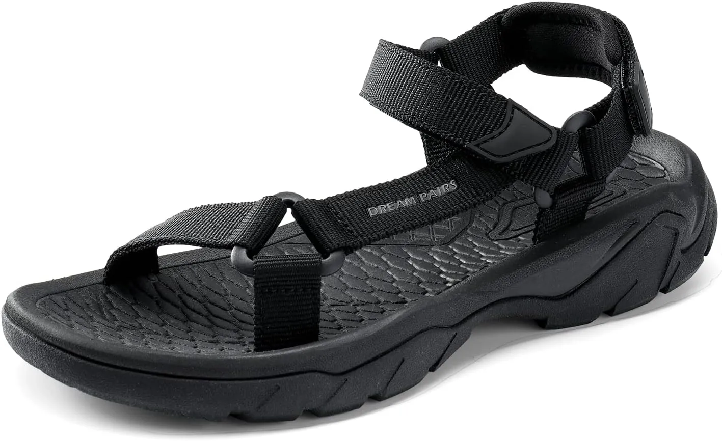 DREAM PAIRS Hiking Sandals Women, Comfortable Walking Sandals with Adjustable Hook and Loop Strap, Quick-Drying Sports Summer Beach Outdoor Light Weight Water Shoes