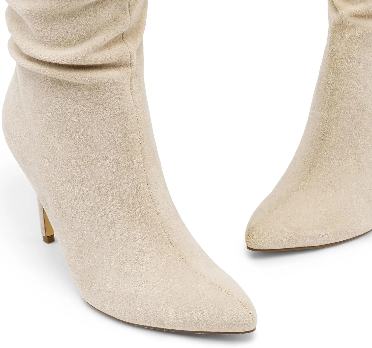 DREAM PAIRS Knee High Boots for Women, Sexy Pointed Toe Stiletto High Heel Slouchy Suede Tall Boots