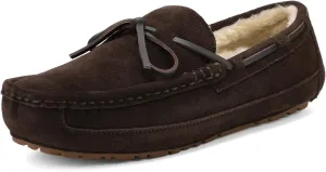 DREAM PAIRS Men's House Slippers Moccasin Indoor Outdoor Fuzzy Furry Loafers Suede Leather Warm Comfortable Shoes
