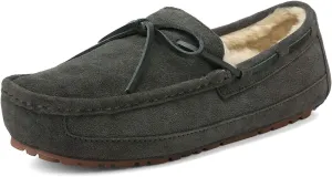 DREAM PAIRS Men's House Slippers Moccasin Indoor Outdoor Fuzzy Furry Loafers Suede Leather Warm Comfortable Shoes