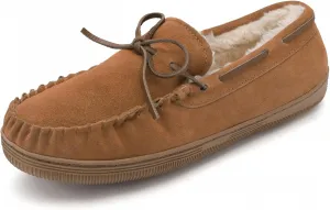 DREAM PAIRS Men's Moccasin Slippers Fuzzy Plush House Shoes Indoor Outdoor Fleece Lining Loafers