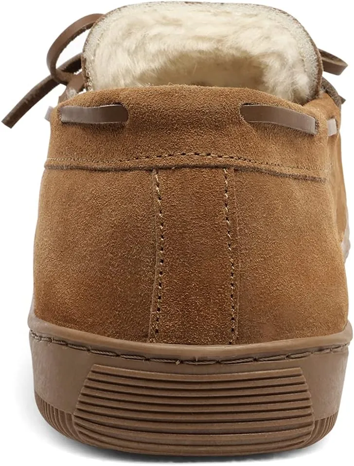 DREAM PAIRS Men's Moccasin Slippers Fuzzy Plush House Shoes Indoor Outdoor Fleece Lining Loafers