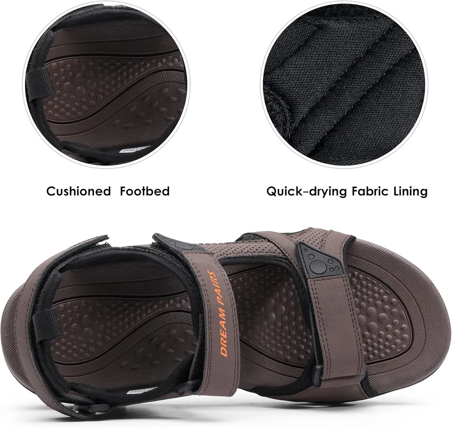 DREAM PAIRS Men's Sandals Hiking Water Beach Sport Outdoor Athletic Arch Support Summer Sandals