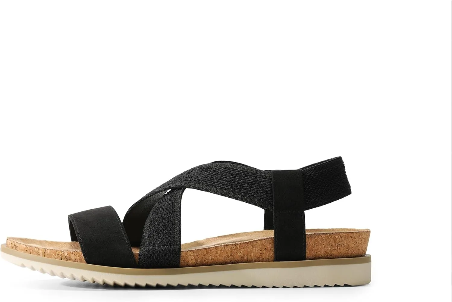 DREAM PAIRS Women's Comfortable Low Wedge Sandals, Open Toe Slip On Strappy Flat Sandals Light-weight Summer Shoes