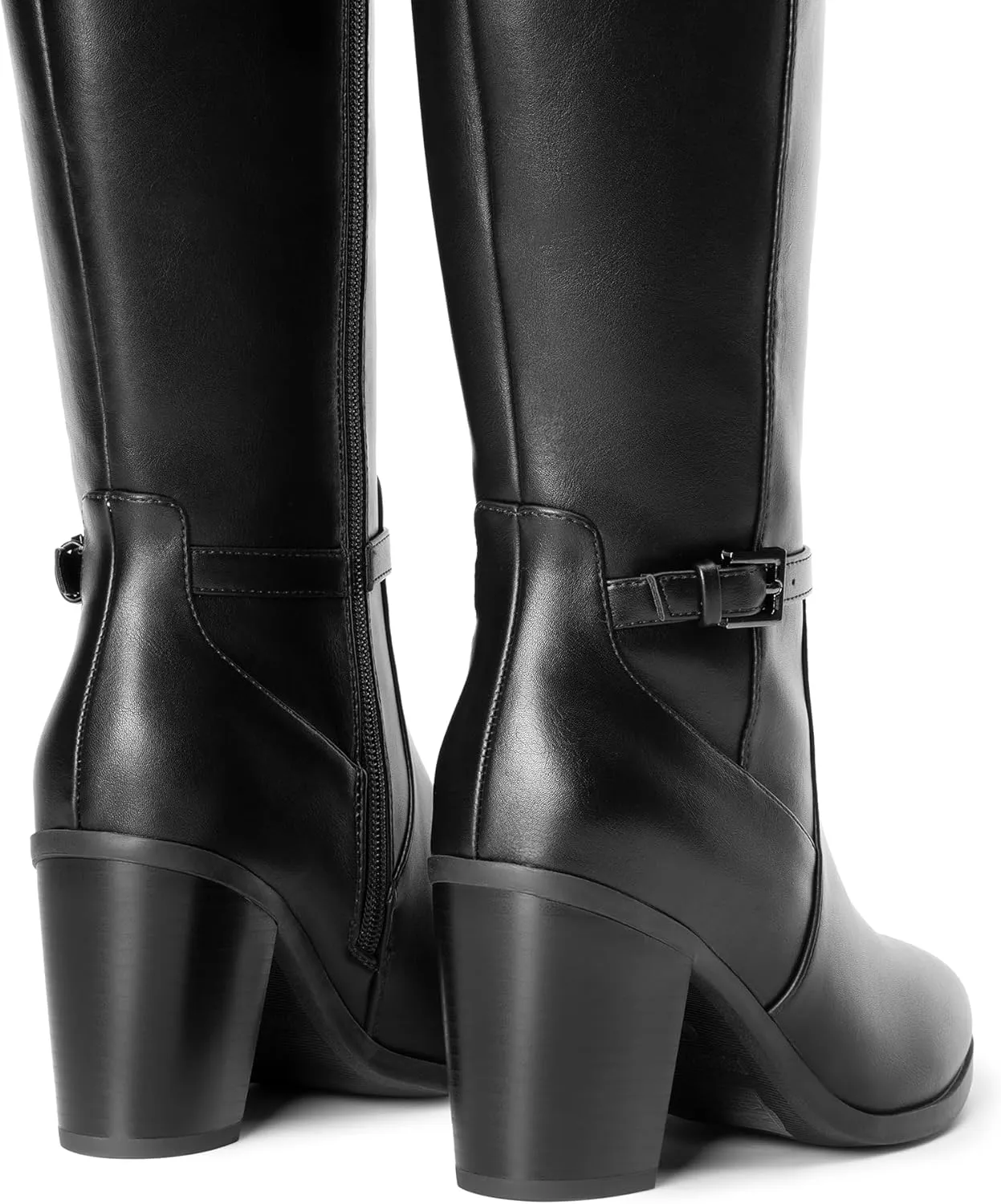DREAM PAIRS Women's Knee-High Boots Comfortable Chunky Block Heel Riding Boots Fall Boots Pointed Toe Side Zipper Suede Tall Boots