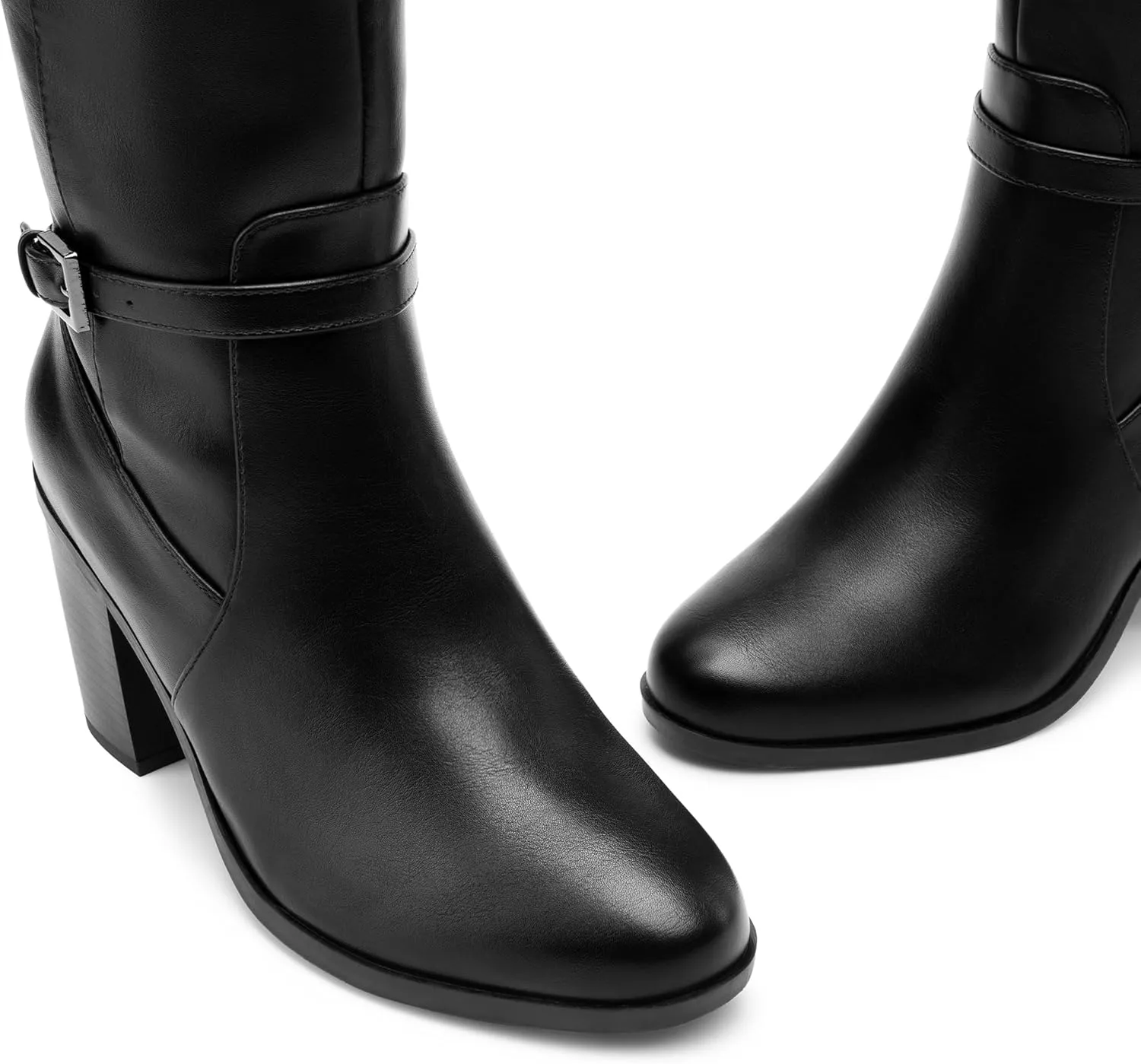 DREAM PAIRS Women's Knee-High Boots Comfortable Chunky Block Heel Riding Boots Fall Boots Pointed Toe Side Zipper Suede Tall Boots
